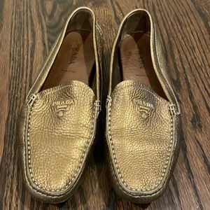 Prada Driving moccasin, bronze size 39